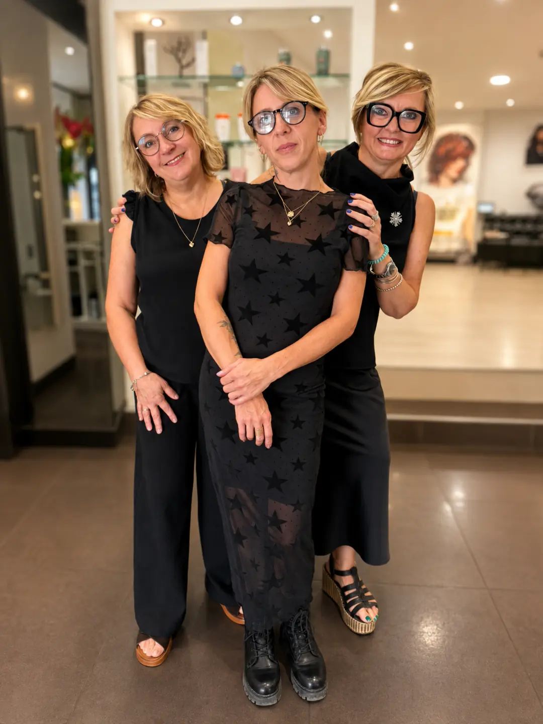Les trois professionnelles de l’équipe Espace Beauté Prestige réunies au salon